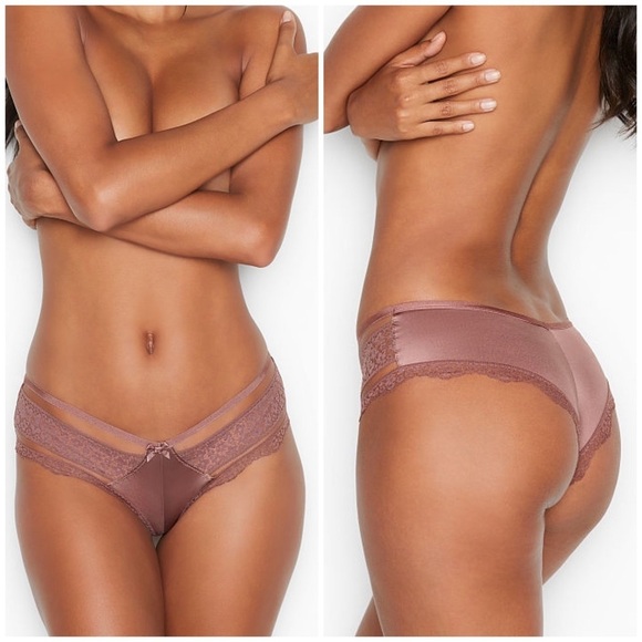 Victoria's Secret Other - 💖 Rose Taupe Banded Leopard Lace Cheeky Panty